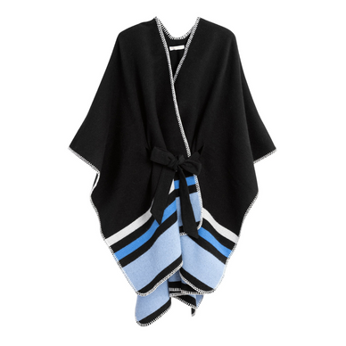 Stay stylish and cozy in Shiraleah's Twila Belted Cape. This one size cape features a stripe detail design on a solid black background adding a pop of color to a classic silhouette. This cape also has a belt and a white accent stitching around the edge giving more character. The Twila Belted Cape is the perfect finishing touch on an everyday outfit making it a go-to layering piece for you this season.
Color: Black
One Size: L 35"
Acrylic And Polyester
Made In China
Vegan
07-11-025Blk
Fulfilled by our friends at Shiraleah
*Please Note:
Rewards cannot be applied to this product
This item is not eligible for returns
This item cannot be shipped outside the U.S.