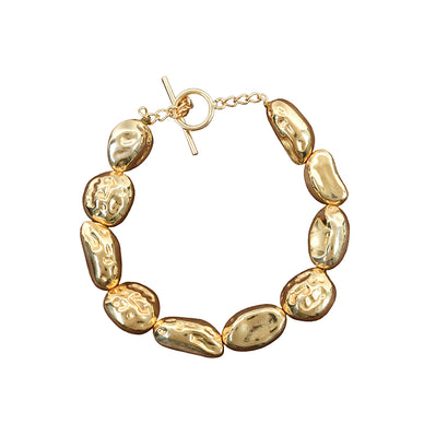 A more natural, hammered look can be found with our Klara Bracelet and adds to your arm candy in an unexpected way.
Rendor jewelry is 14-18k gold plated and shined at differing levels of polish- matte and high gloss.
7"
*Please Note:
Rewards cannot be applied to this product
This item is not eligible for returns
This item cannot be shipped outside the U.S.