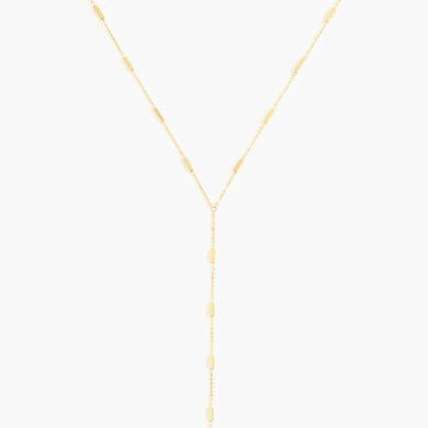 Fulfilled by our friends at Marrin Costello Our most coveted lariat necklace style is back and better than ever! After 5 years of perfecting our best-selling chain in stanless steel, the Regina Lariat features 16" of geometric rectangular chain link details with an 8" drop. Rock this piece as a long chain over a high neck line, or present a mock-body chain aesthetic by tucking it into a plunging neckline, our fan favorite lariat y-necklace style is fit for every ensemble. Worn separately, or layered with other chains and chokers, this piece is one that you will have (and wear) forever and ever. Water resistant and hypoallergenic, take this piece with you through all of life’s seasons and moments — knowing it will last a lifetime. Designer tip — pair this necklace with our Anita Choker, Empire Chain, and Augusta Choker for an epic neck party stack. 16" chain + 3" extender 8" drop Lobster clasp closure *Please Note: Rewards cannot be applied to this product This item is not eligible for returns This item cannot be shipped outside the U.S.