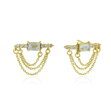 If you're looking for something extra special, we have just a thing for you. These Gold Vermeil chain earrings featuring blue topaz gemstones.
Rendor jewelry is 14-18k gold plated and shined at differing levels of polish- matte and high gloss.
*Please Note:
Rewards cannot be applied to this product
This item is not eligible for returns
This item cannot be shipped outside the U.S.