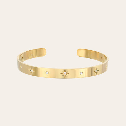 14k Gold Diamond Sunburst Cuff