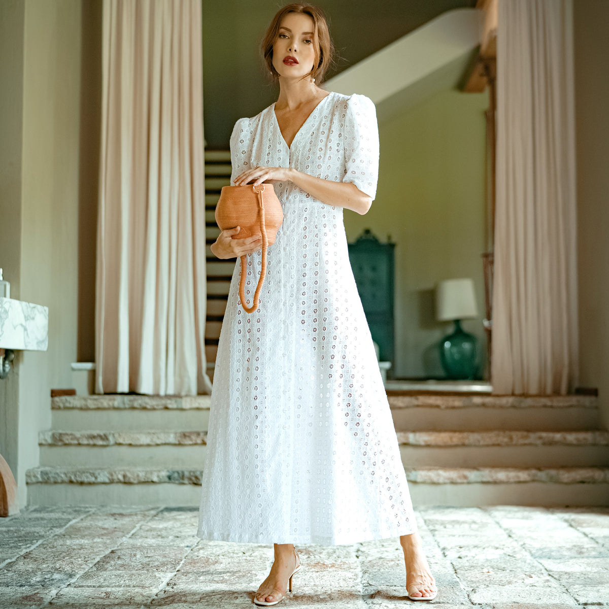 OLYMPIA Embroidered Cotton Dress – CURATEUR