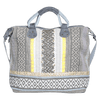 Metallic Hand Embroidery W/ Beading Weekender Bag (Silver)
