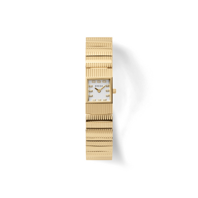 Groove carries a petite 16mm square case and a 16mm bracelet; this timepiece presents a delicate buckle feature and fastens with a jewelry clasp.  
The Groove Collection is inspired by the journey of finding one’s own flow state, a timepiece resembling a continuity between self and other. Each timepiece holds intricate ridges resembling the hills and valleys within our lives, telling a story of ever-unfolding presence and stillness, one that compels the spirit to dig deeper within itself until all aspects of one’s identity intersect harmoniously. 





Fulfilled by our friends at BREDA 
*Please Note: 










Rewards cannot be applied to this product
This item is not eligible for returns 
This item cannot be shipped outside the U.S.




