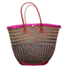 Weaved Tulip Bag W/ Handcut Leather Handles