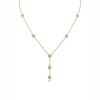 3 Cttw Round CZ 7- Drop Y Necklace - Gold