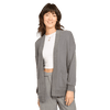 Brushed Fleece Sweater Mix Cardigan