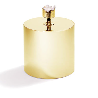 Our Gemstone Hospitality Ice Bucket is designed to keep your bar stylish and your drinks cool. Topped by a 24K gold plated natural crystal quartz, each ice bucket is unique. We designed it as the ideal combination of luxury and practicality, and obsessed over every detail - from its stainless steel double-walled construction (to ensure that your ice doesn't melt), to the exact proportions of the ice bucket (not too big, not too small, fits perfectly on your bar). Cheers! 

Stainless Steel with Pure Silver-Plated Crystal Topper
Double walled construction
Approx 6" D X 7" H
Hand wash
Imported

Fulfilled by our friends at ANNA - B2B 
*Please Note: 

Rewards cannot be applied to this product
This item is not eligible for returns 
This item cannot be shipped outside the U.S.
