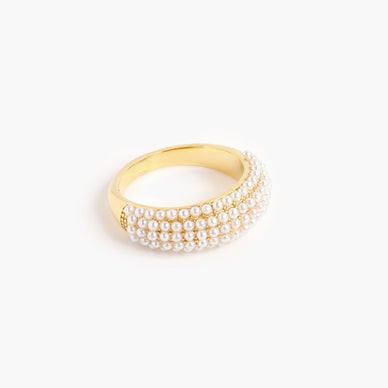 Fulfilled by our friends at Marrin Costello 

 Our cool girl ring is back and better than ever - with pearls!  Make a not-so-subtle statement with this timeless art-deco-inspired ring. Featuring an oblong dome centerpiece and inlaid with over 100 ivory glass pearls, the Layla ring takes elevated to a new level. A statement cocktail ring that will stand the test of time, this hypoallergenic and water resistant piece is a must-have for your ring collection. From casual t-shirt-and-jeans to cocktail attire — this effortlessly chic piece is sure to add just the right touch of elegance to every ensemble.  Pro tip — stack the Layla Ring in pearl with our polished Layla Ring for the ultimate It Girl moment. 



 7mm signet 

2.5mm band
Available in sizes 6, 7, 8

*Please Note: 

Rewards cannot be applied to this product
This item is not eligible for returns 
This item cannot be shipped outside the U.S.
