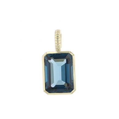 London Blue Topaz Emerald Cut DETACHABLE Jollie Pendant, 14k Yellow Gold, set with approximately 4.5 cts of Blue Topaz 
  
Fulfilled by our friends at BONDEYE JEWELRY ® 
*Please Note: 

Rewards cannot be applied to this product
This item is not eligible for returns 
This item cannot be shipped outside the U.S.
