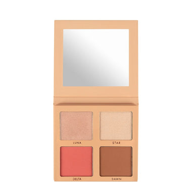 
Take your glow to the next level with Mellow’s Stardust Glow Palette. The perfect face palette to warm up your complexion and achieve a youthful look. Use the blush and add a radiant finish to your face using the two highlight shades. 
This product is formulated with buttery, rich and high pigmented ingredients so a little goes a long way! 
This palette comes in two tones, Light to Medium and Medium to Dark. 
Cruelty Free, Vegan, Paraben Free! 
How to Use: Use the bronzer to contour your cheekbones. Apply the blush to the apples of your cheeks for a youthful-looking flush. Apply the highlighters on the high points of your face. For added impact, try wetting your brush before using. 
*Please Note: Rewards cannot be applied to this product 