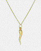 14K Gold Italian Horn Necklace