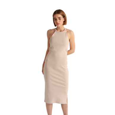 
The ribbed, Pima cotton Ivone Dress features a halter neckline, keyhole back and a built in shelf bra for added support.  

Fabric: 92% Pima Cotton, 8% Spandex
Shelf bra
44" from HPS
Ribbed fabric
Cold, gentle cycle
Lay flat to dry or tumble dry low

Model's Measurements:Height: 5'9" / Bust: 32" / Waist: 24" / Hips: 34"Wearing a size XS / 0

Color: Biscotti
