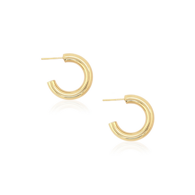 
Yellow Gold Plated Small Hoop Pierced Earrings 

Yellow Gold Plated
1" Diameter
0.21" Thick
