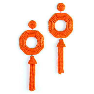 
Our Isha Earrings are bursting with personality.

Bright colored statement post earrings


Cotton
Glass cut beads
Glass beads
Brass components
Stainless steel post

Nickel Free
Vegan leather backing  

Size:  Length 4½" | Width 1½" 
Please note: Due to the handmade nature of our collection, colors and patterns may vary slightly from the image shown.  Minor differences enhance the beauty and uniqueness of each style. 