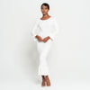 MARJORIE Bamboo Ruffle Dress Off-white