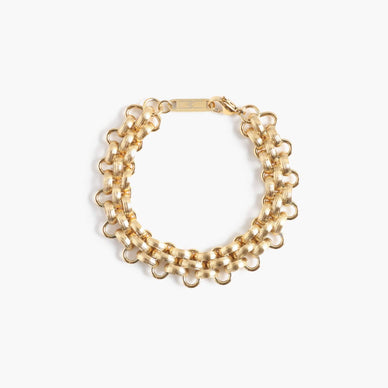  

This is the kind of entanglement we are here for.  This textured and intricate chain link design is sure to turn heads.  Beautiful when worn on its own, stellar when layered with other pieces, the Lattice XL Bracelet is the statement bracelet you never knew you couldn’t live without.  With a substantial look but a lightweight and flexible feel, this piece is a forever-and-ever-never-take-it-off kind of bracelet.  Designer Tip: rock one in gold and one in silver for a truly bada$$ statement.   

7" length
Lobster clasp closure 

 Fulfilled by our friends at MARRIN COSTELLO


Please Note: Rewards cannot be applied to this product

