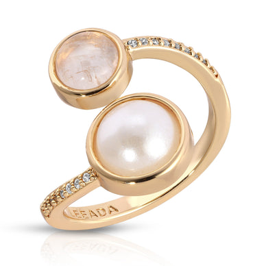 Perfect for an elegant night out, or pulling tarot cards at home this ring is bringing all the right vibes 
14k gold plated over brass wrap ring, genuine Pearl Moonstone, available in size 6, 7, 8 
Fulfilled by our friends at Leeada 

*Please Note: Rewards cannot be applied to this product 