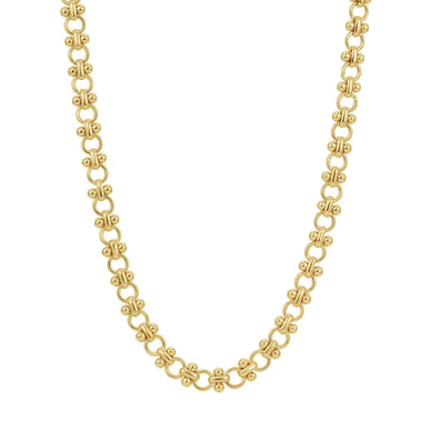 The epitome of modern meets vintage, our Chloe chain is the perfect weight to wear alone or layer. 
14k gold plated over brass  
 Fulfilled by our friends at Leeada 
*Please Note: This product cannot be shipped outside of the U.S. 