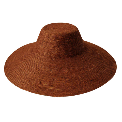RIRI Jute Straw Hat in Burnt Sienna