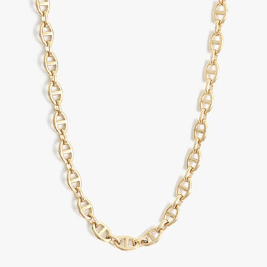The ultimate It Girl necklace — our Stallion collection is a luxury equestrian inspired multifunctional chain that is sure to turn heads. A certified conversation starter, this open chain link necklace will instantaneously add luxury and versatility to your neck party. Available in both gold and silver, this hypoallergenic and water resistant chain is the perfect piece to take with you on vacation. Designer tip — rock this piece as a true chain style, or fasten the lobster clasp on any of the chain links for a lariat, y-necklace inspired look! Compliments guaranteed. You’re welcome in advance. 

22" length
Lobster clasp closure

Fulfilled by our friends at MARRIN COSTELLO 