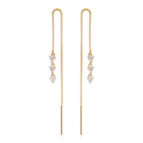 14k White Sapphire Threaders