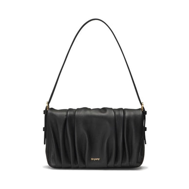 This lambskin leather bag comes in black, vanilla cream, and sweet green. It has gold hardware, details and a fashionable gathered leather design. It has a ton of space for your cosmetics and all of your other must-haves. It is made of a buttery soft and smooth leather and compliments soft, romantic looks well. Pair with flowing fabrics, pleats, light makeup, delicate accessories, and braided styles for an ethereal look. This bag has a unique design and is full of personality. Loved by many and appreciated by all for its ultra-modern, unconventional construction. 
Material: LambskinMeasurements (in)Width 9Height 4.7Depth 2.4Strap Length 
Ships separately from our friends at FutureBrandsGroup 

Please Note: Rewards cannot be applied to this product 